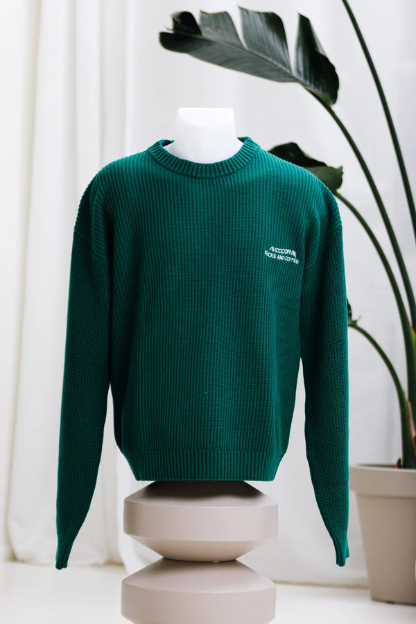 Kicks & Coffee X Aveccopain Knitted Sweater Forest Green