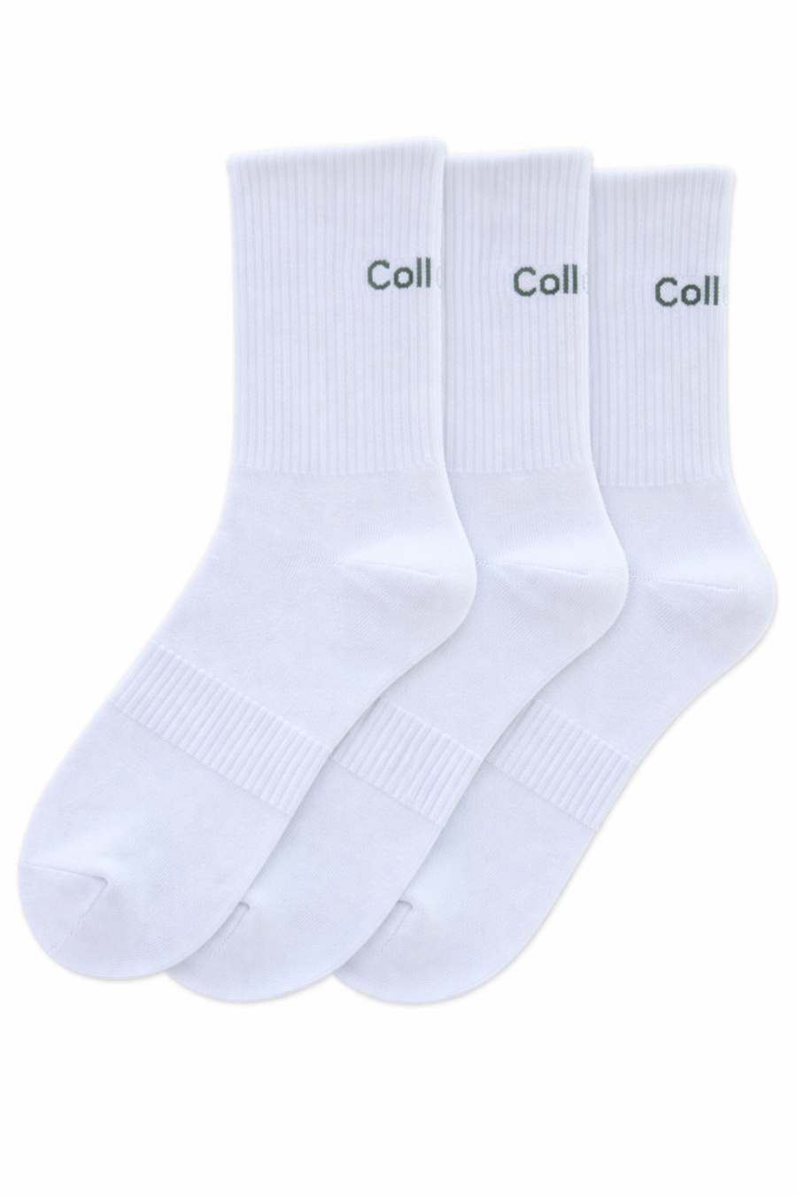 3-Pack Sokken Wit Groen (OS)