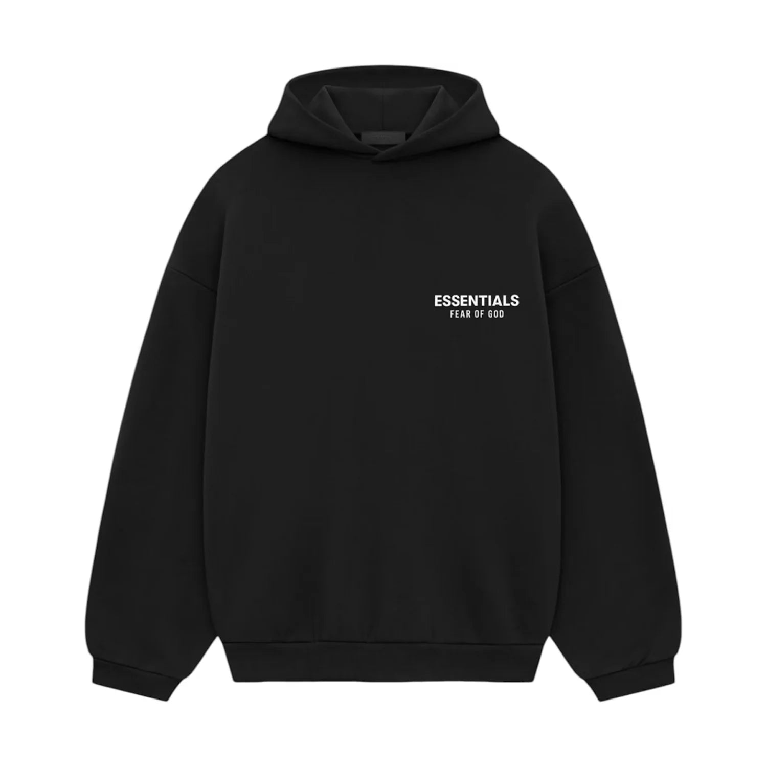 Fear of God Essentials Hoodie Black White FW24
