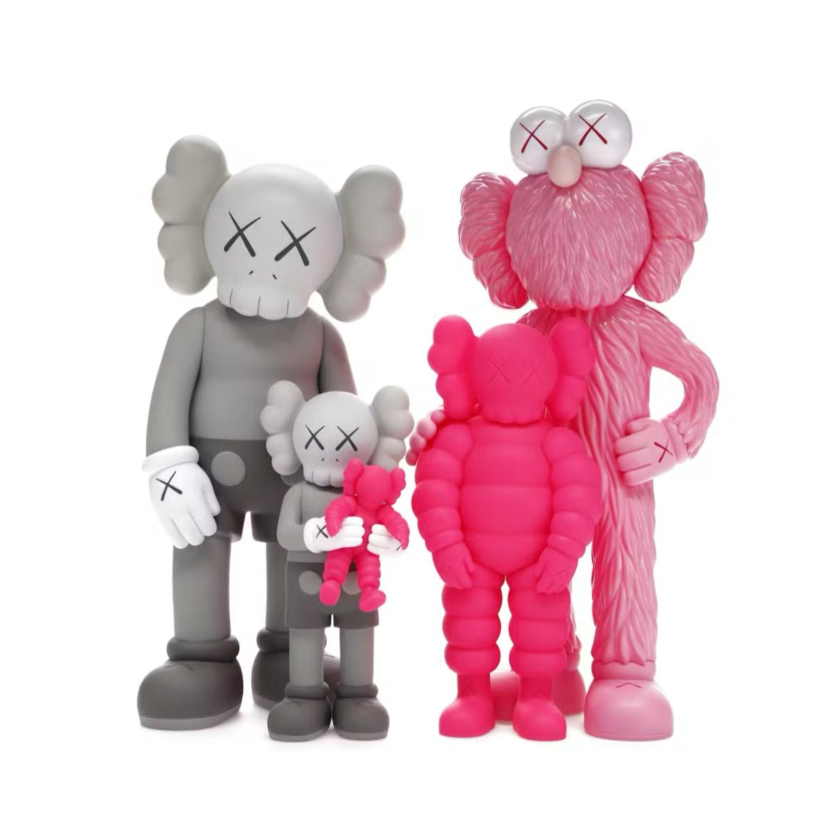 KAWS Family Vinyl Figures Grey / Pink