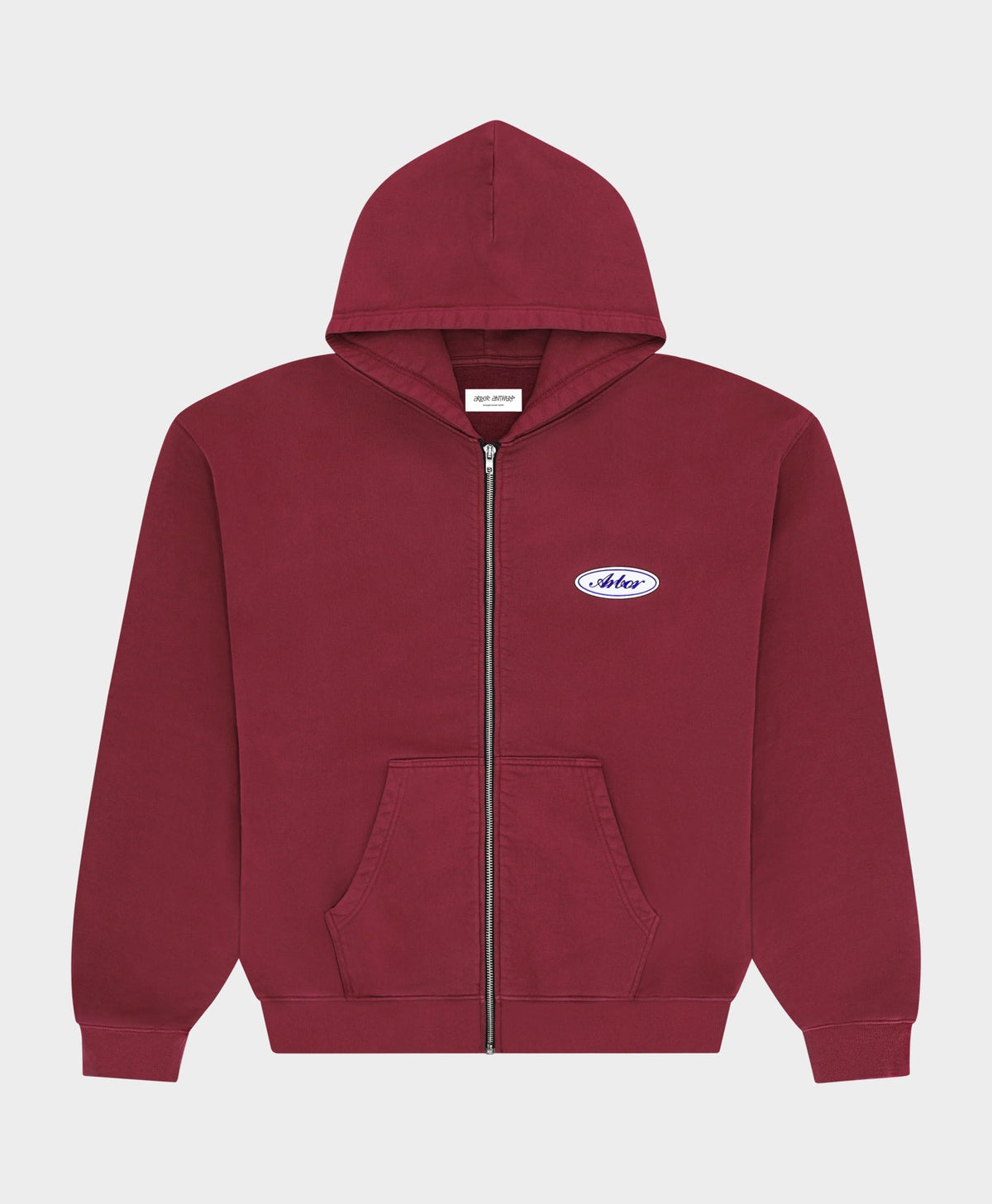 Arbor Antwerp Burgundy Patch Zip-Up Hoodie