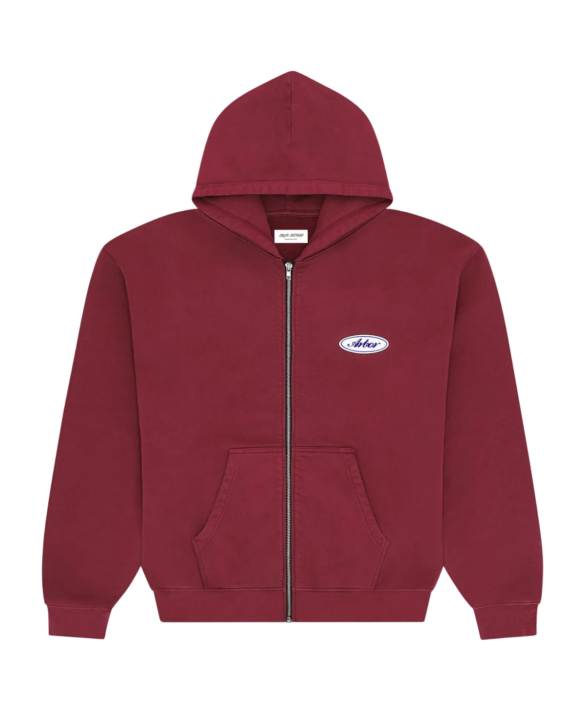 Arbor Antwerp Burgundy Patch Zip-Up Hoodie