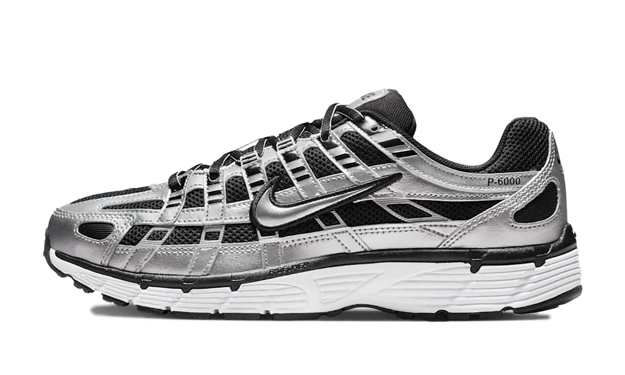 Nike P-6000 Metallic Silver Black White