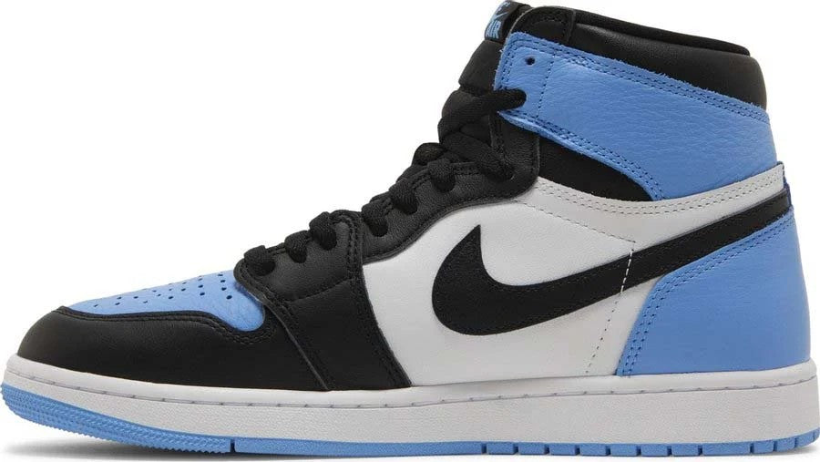 Zijaanzicht van een Air Jordan 1 High OG met zes genummerde controlepunten