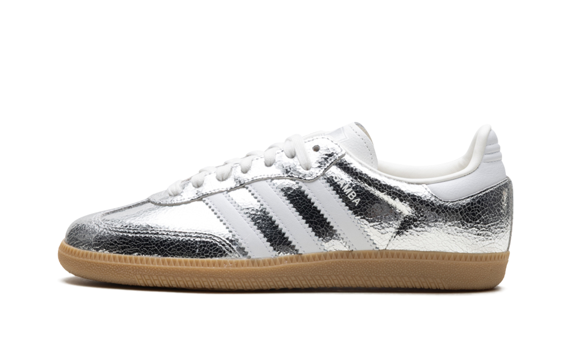 Adidas Samba OG Silver Metallic Cracked Leather