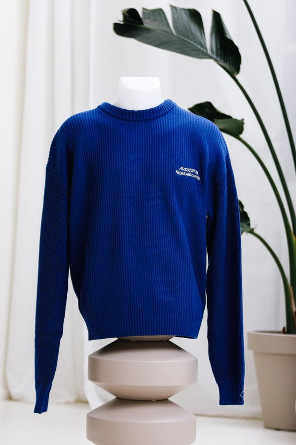 Kicks & Coffee X Aveccopain Knitted Sweater Azure