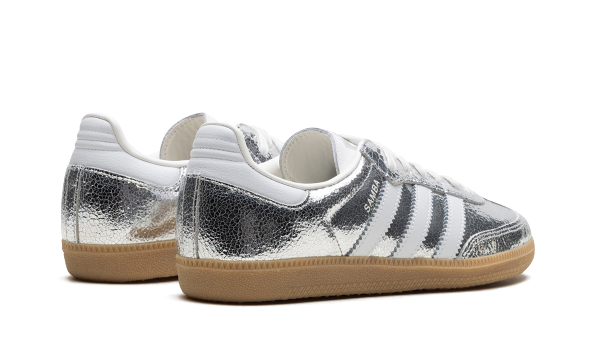 Adidas Samba OG Silver Metallic Cracked Leather