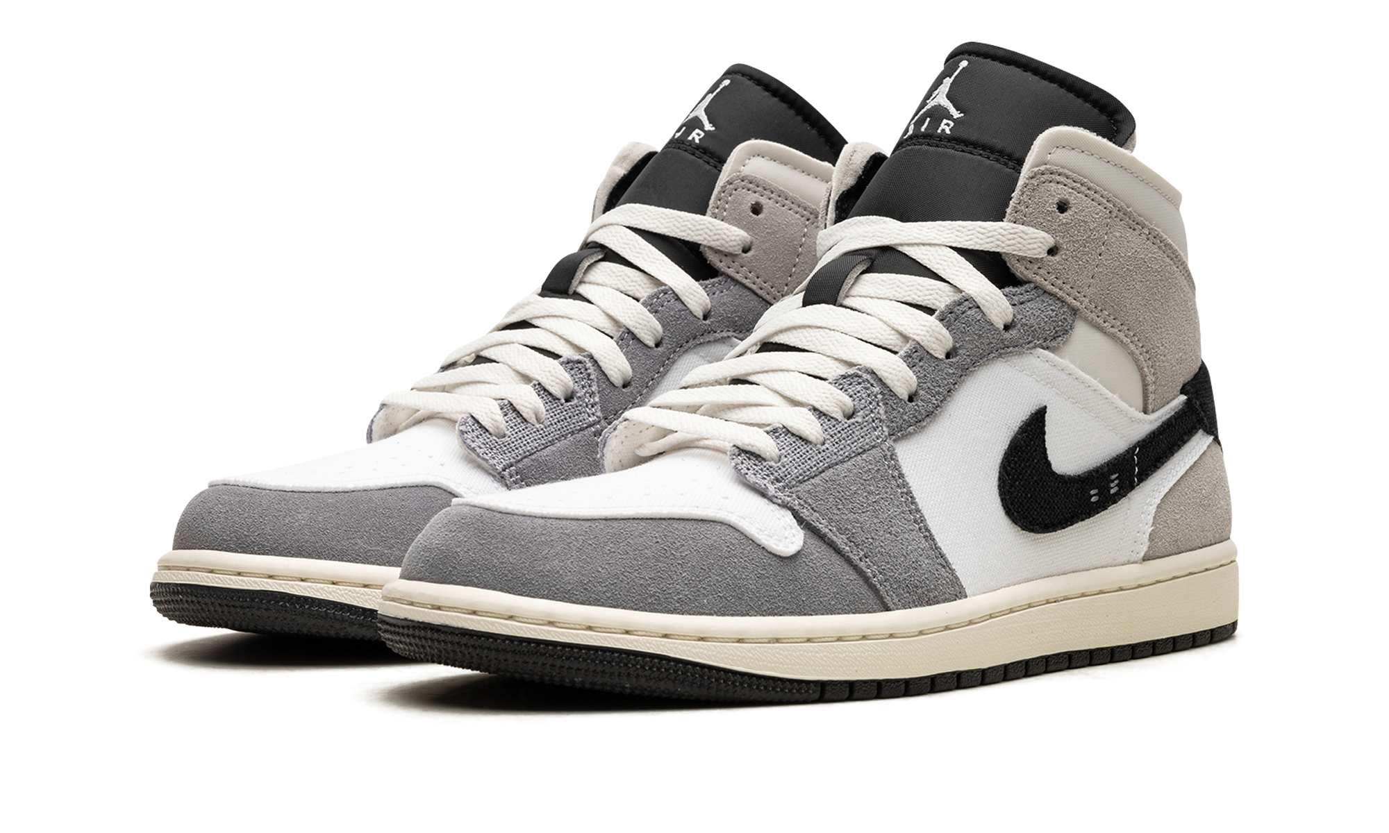 Air Jordan 1 Mid SE Craft White Cement Grey Black