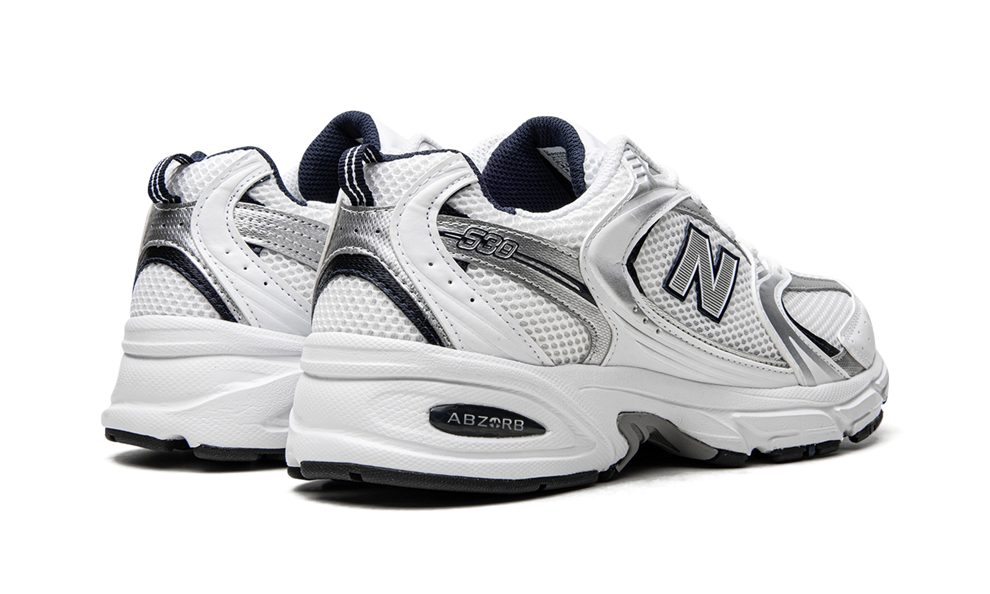 New Balance 9530 White Silver Navy