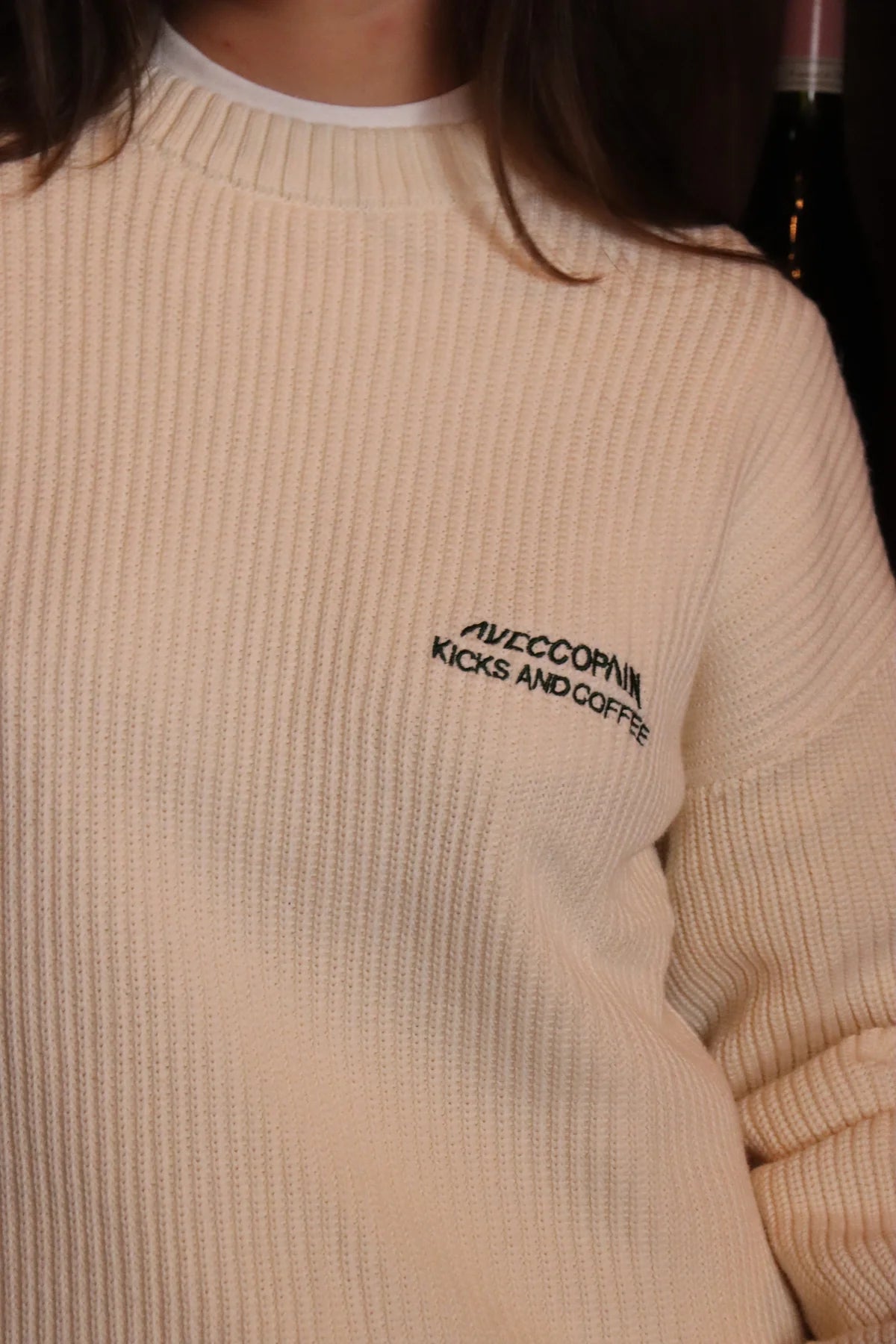 Kicks & Coffee X Aveccopain Knitted Sweater Pearl