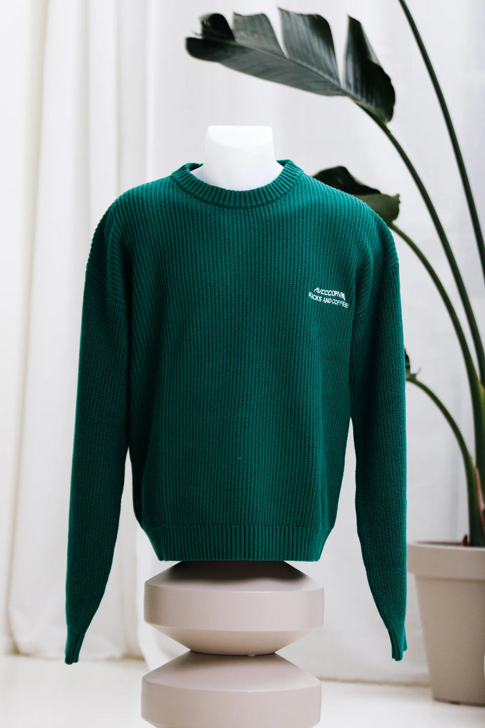 Kicks & Coffee X Aveccopain Knitted Sweater Forest Green