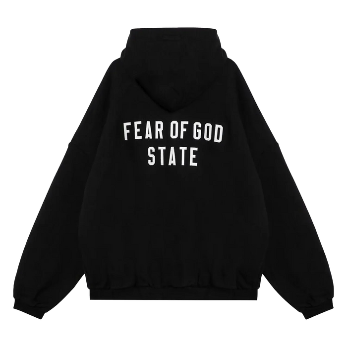 Fear of God Essentials State Zip-Up Black White FW24