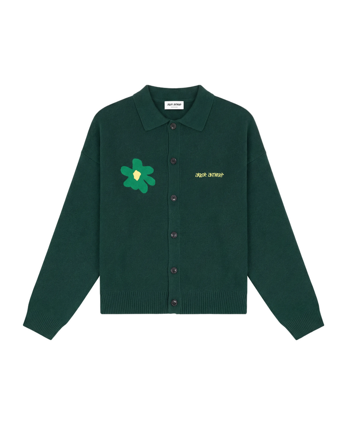 Arbor Antwerp Green Flower Polo Knit