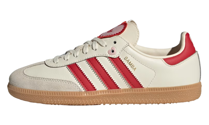 adidas Samba OG Valentine's Day Cream White Scarlet KIDS