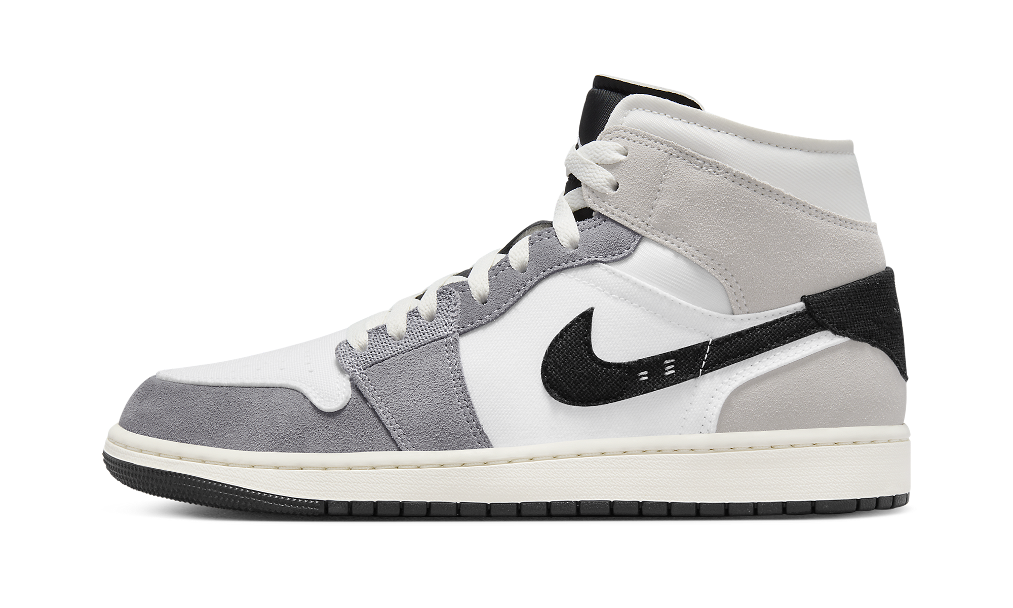 Air Jordan 1 Mid SE Craft White Cement Grey Black
