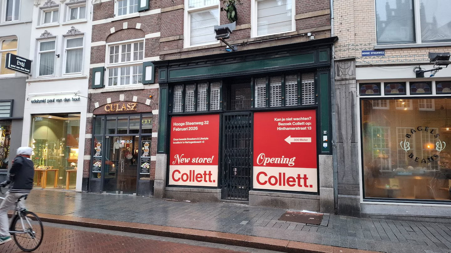 De gevel van Collett aan de Hooge Steenweg 32 in Den Bosch, vlak voor de opening