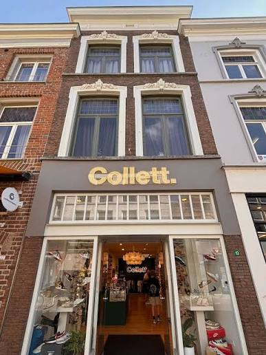 Gevel van de Collett flagship store aan Hinthamerstraat 13 in 's-Hertogenbosch